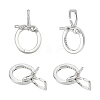 4Pcs Rhodium Plated 925 Sterling Silver Twister Clasps STER-OC0001-03P-1