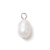 Natural Cultured Freshwater Pearl Rice Charms PALLOY-JF03921-01-3