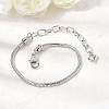 Brass Snake Chain Bracelets for Women BJEW-H639-08P-2