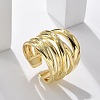 Brass Multi-layer Cuff Finger Rings RJEW-C120-03G-1