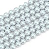 Frosted Glass Pearl Beads Strands GLAA-A044-08A-06-1