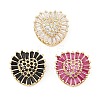 Brass Micro Pave Cubic Zirconia Slide Charms ZIRC-I068-03G-1