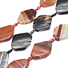 Natural Banded Agate/Striped Agate Beads Strands G-I245-59-1