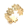 Adjustable 304 Stainless Steel Cuff Open Rings for Women RJEW-Z122-03G-04-4