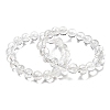 Natural Quartz Crystal Round Beads Stretch Bracelets for Women BJEW-L712-B03-10mm-4