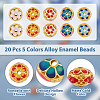 DICOSMETIC 20Pcs 5 Colors Hollow Alloy Beads ENAM-DC0001-41-5