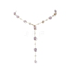 Handmade Natural Amethyst Beaded Chains Earring & Necklaces Sets SJEW-JS01342-02-3
