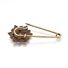 Tibetan Style Alloy Safety Brooches X-JEWB-WH0008-11AS-2