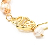 Double Heart Brass Micro Pave Cubic Zirconia Link Bracelet for Valentine's Day Gift BJEW-JB07067-02-4