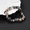 Natural Tourmalinated Quartz/Black Rutilated Quartz Stretch Bracelets X-BJEW-JB03681-01-8