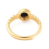 Round Natural Black Onyx Adjustable Rings RJEW-Q817-03G-08-3