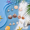 6Pair 304 Stainless Steel Shell Shape Dangle Earrings EJEW-UN00017-2