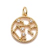 Brass Micro Pave Cubic Zirconia Pendants KK-M229-58G-2