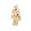 Brass Micro Pave Cubic Zirconia Pendants KK-P292-21H-G-1