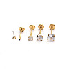 Titanium Steel Clear Cubic Zirconia Threadless Labret Stud WG18B1C-12-1