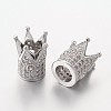 Brass Micro Pave Cubic Zirconia Beads ZIRC-L037-72P-FF-1