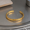 7.6MM 304 Stainless Steel Vintage Crinkled Thin Ppen Cuff Bangles for Women DW7125-3