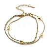 304 Stainless Steel Rope Chain Bracelets BJEW-R003-04G-01-2