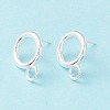 304 Stainless Steel Stud Earring Findings STAS-P308-02A-S-2