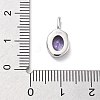 925 Sterling Silver Cubic Zirconia Oval Charms STER-S006-01S-F-3