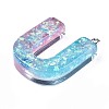 Transparent Epoxy Resin Pendants CRES-S364-002U-3