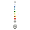 201 Stainless Steel Yoga with Lotus Pendant Decorations HJEW-JM01100-3