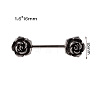 304 Stainless Steel Rose Flower Nipple Rings WG137BA-01-2