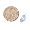 Baking Paint Pearlized Glass Pearl & Acrylic Flower Connector Charms PALLOY-JF04299-01-2