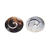 Natural Black Lip Shell Hollow Disc Pendants SHEL-N038-19-2