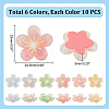 60Pcs 6 Colors Translucent Resin Decoden Cabochons RESI-GA0001-31-2