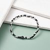 Natural  Lava Rock Essential Oil Stretch Bracelet with Glass for Women BJEW-JB07661-6