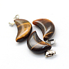 Moon Natural Tiger Eye Pendants G-Q369-07-2