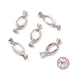 Anti-Tarnish Rhodium Plated 925 Sterling Silver Key Clasps STER-F037-140P-1