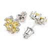 Cubic Zirconia Clover Stud Earrings EJEW-I304-14P-03-2