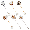 6Pcs 6 Styles Alloy Brooch Pins JEWB-PH0001-63-1