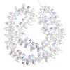 Electroplate Transparent Glass Faceted Teardrop Beads Strand EGLA-TAC0006-09-5