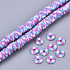Handmade Polymer Clay Beads Strands X-CLAY-R091-8mm-01-7