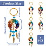 5Pcs 5 Style Gemstone Keychain KEYC-TA0001-18-3