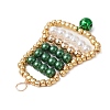 Glass Pearl Beads Pendants PALLOY-JF03120-03-4