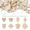 32Pcs 8 Style Ash Wood Stud Earring Findings EJEW-TA0001-16V-2