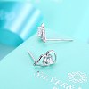 Exquisite 925 Sterling Silver Cubic Zirconia Stud Earrings EJEW-BB20112-4