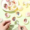 10Pcs 10 Colors Shell & Alloy Glass Angel Big Pendants PALLOY-CJ00051-4