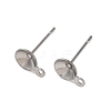 Anti-Tarnish 304 Stainless Steel Stud Earring Findings STAS-S151-01P-B-1