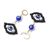 Glass Seed Bead Evil Eye Hoop Earrings EJEW-MZ00272-05-4