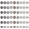 54Pcs 9 Styles Zinc Alloy Shank Buttons BUTT-PH0001-61-1