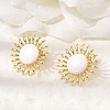 Sun Brass Stud Earrings EJEW-D352-02G-03-2