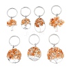 Natural Red Aventurine Chip & Alloy Tree of Life Pendant Keychain KEYC-JKC00648-01-1