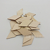 Unfinished Wood Rhombus Shape Discs Slices WOCR-PW0001-005B-4
