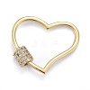 Brass Micro Pave Clear Cubic Zirconia Screw Carabiner Lock Charms ZIRC-E164-05G-2