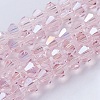 Transparent Electroplate Glass Beads Strands EGLA-A039-T6mm-B26-1